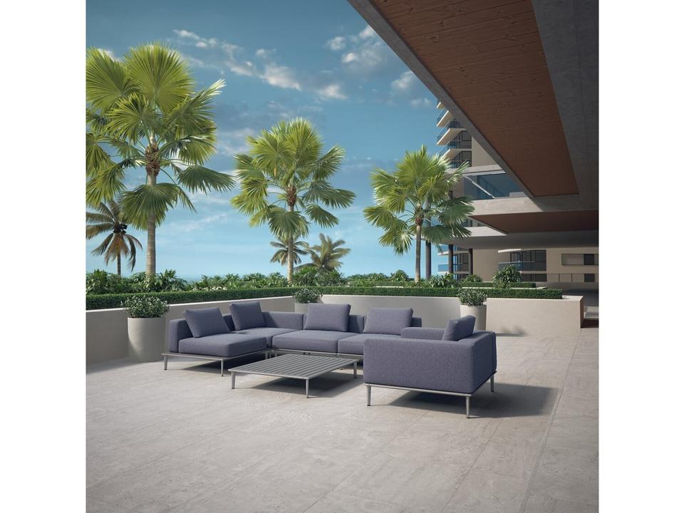 Platform Cushion Aluminum Sectional Lounge Set