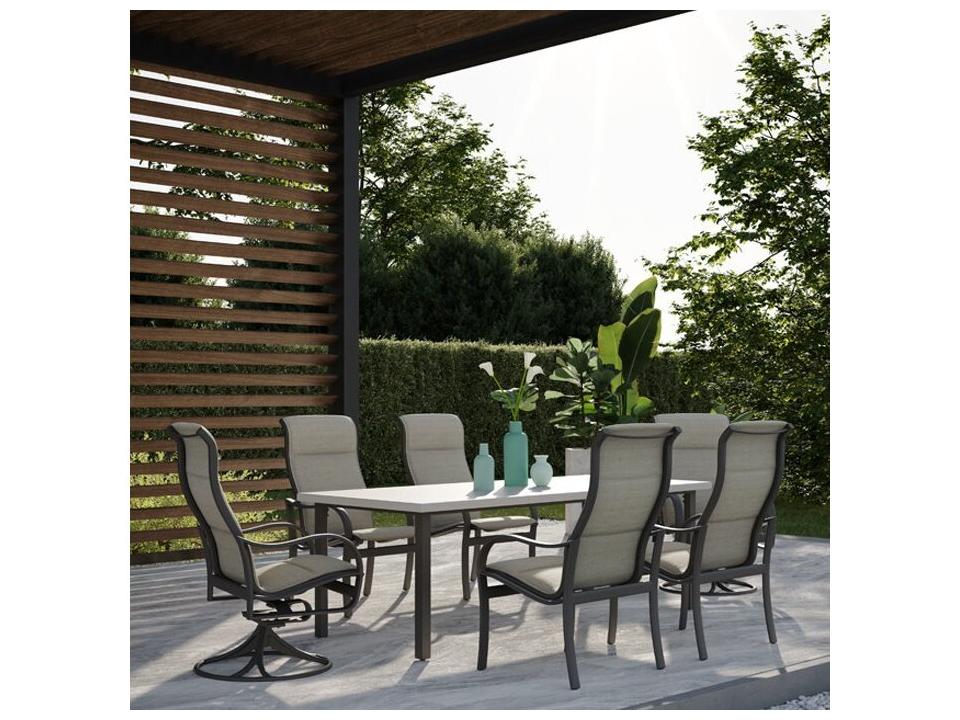 Shoreline Padded Sling Aluminum Dining Set