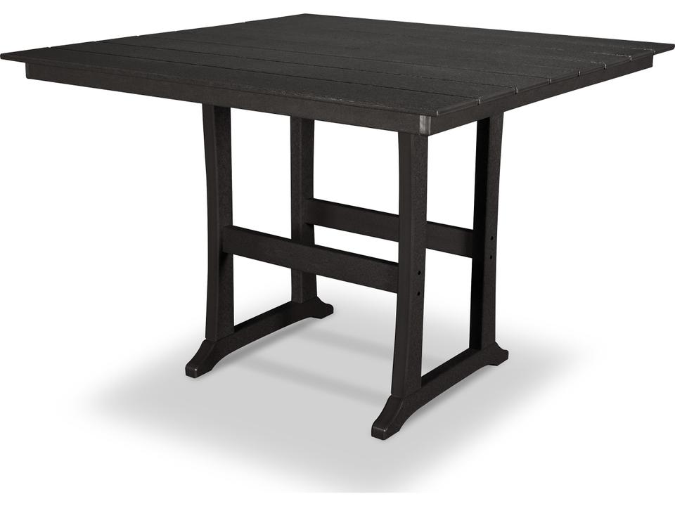 Farmhouse Trestle HDPE Bar Table with Umbrella Hole