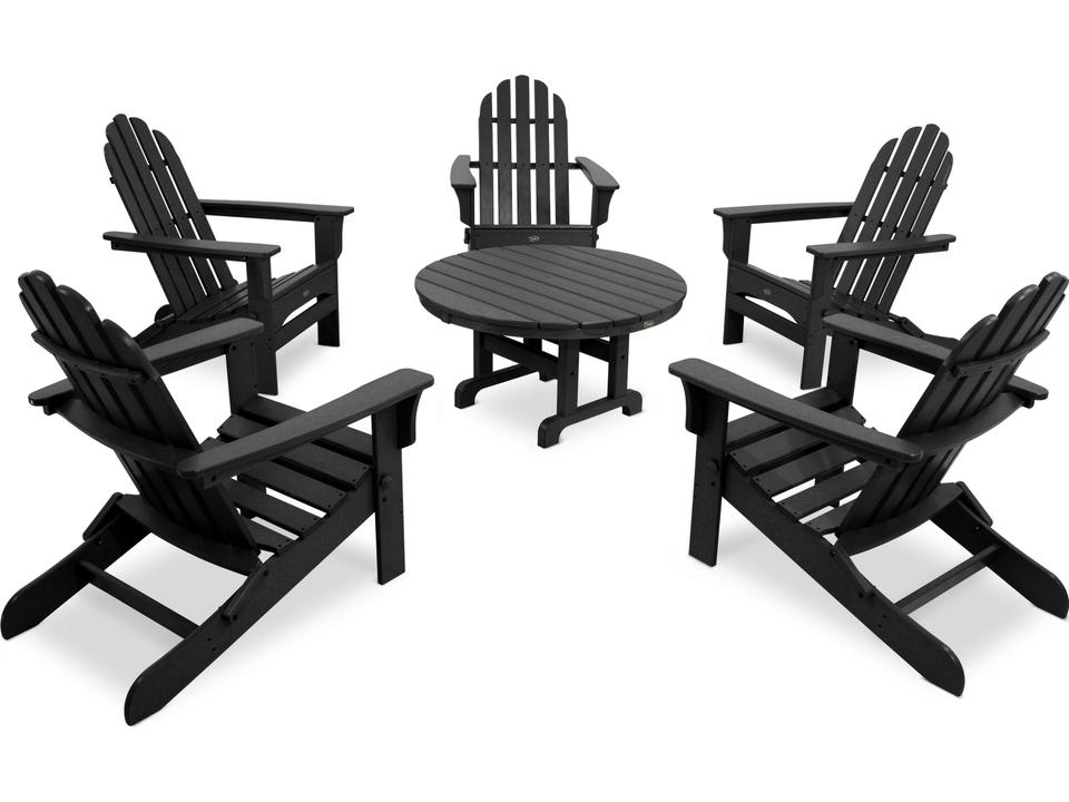 Cape Cod 6-Piece Folding Adirondack Outdoor Lounge Set