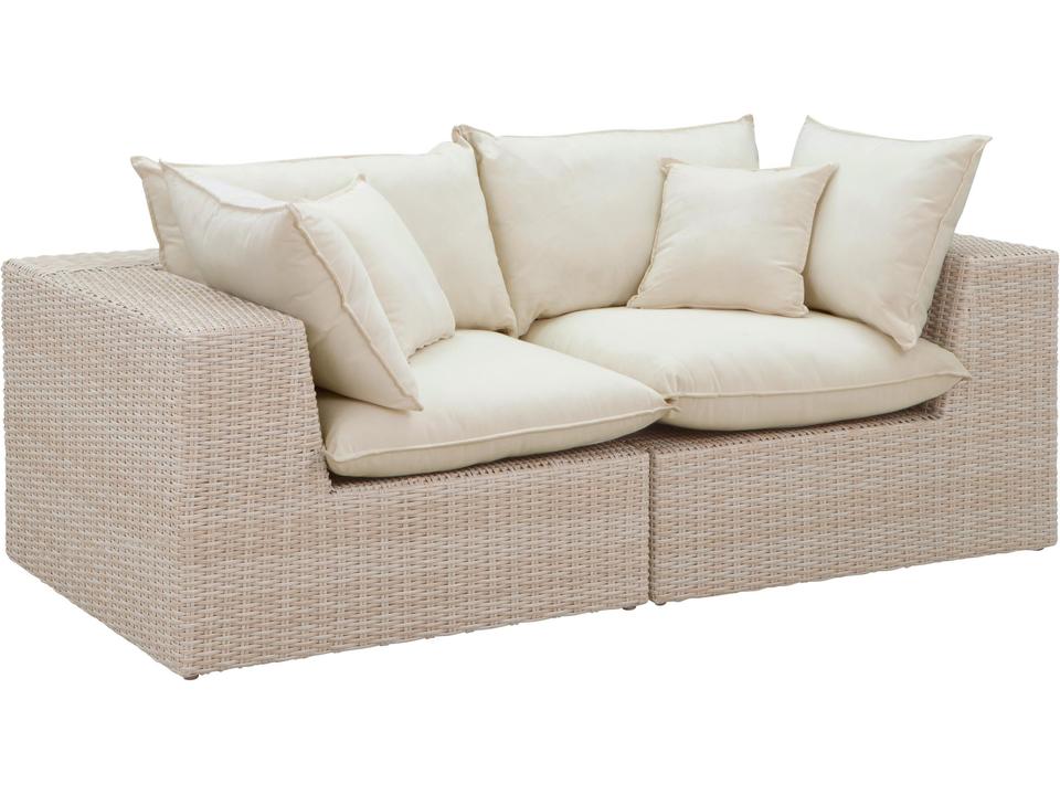 Cali 80" Natural Wicker Outdoor Modular Loveseat