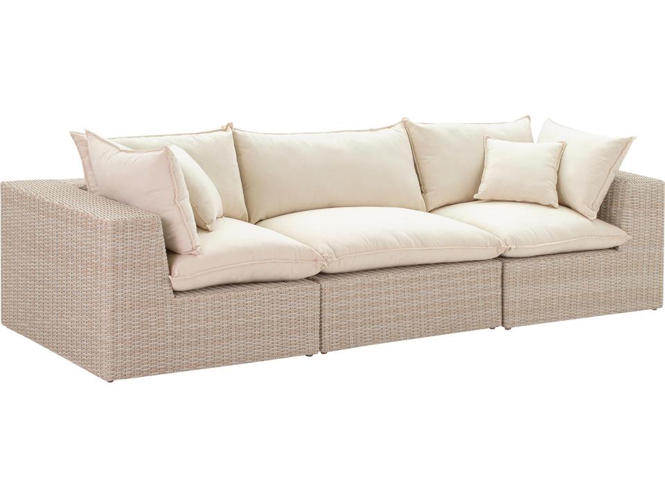 Cali 120" Natural Wicker Outdoor Modular Sofa