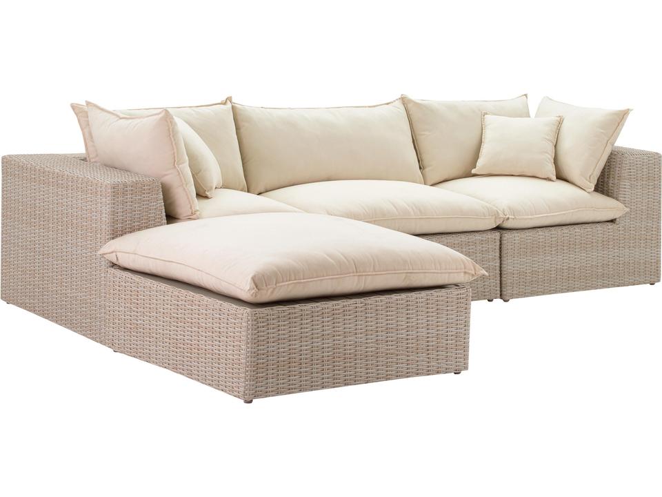 Cali 4-Piece Natural Wicker Outdoor Modular Sectional