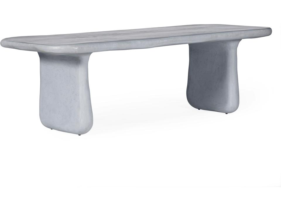 Athen 95" Grey Faux Stone Indoor / Outdoor Rectangular Dining Table