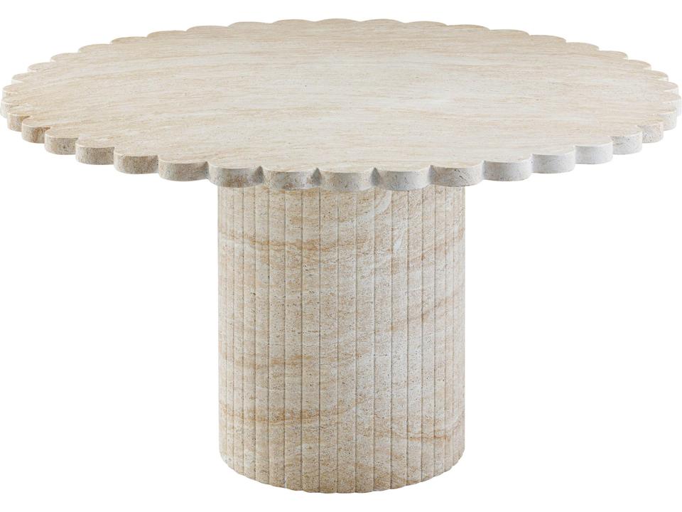 Blossom 54" Washed Faux Travertine Finish Indoor/Outdoor Round Dining Table