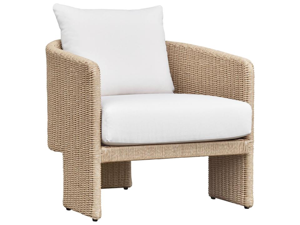 Alexa Rattan Natural Performance Fabric Armchair