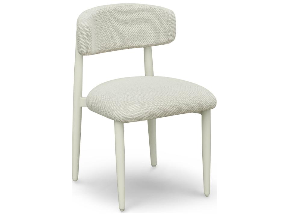Annika Textured Contract-Grade Fabric Outdoor Dining Side Chair