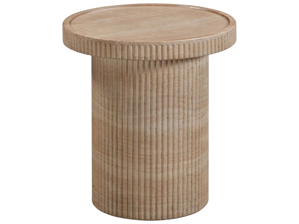 Darcy Concrete Travertine 18" Round Side Table