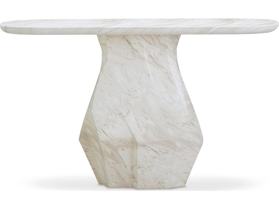 Esme 54" Faux Marble Indoor / Outdoor Long Console Table