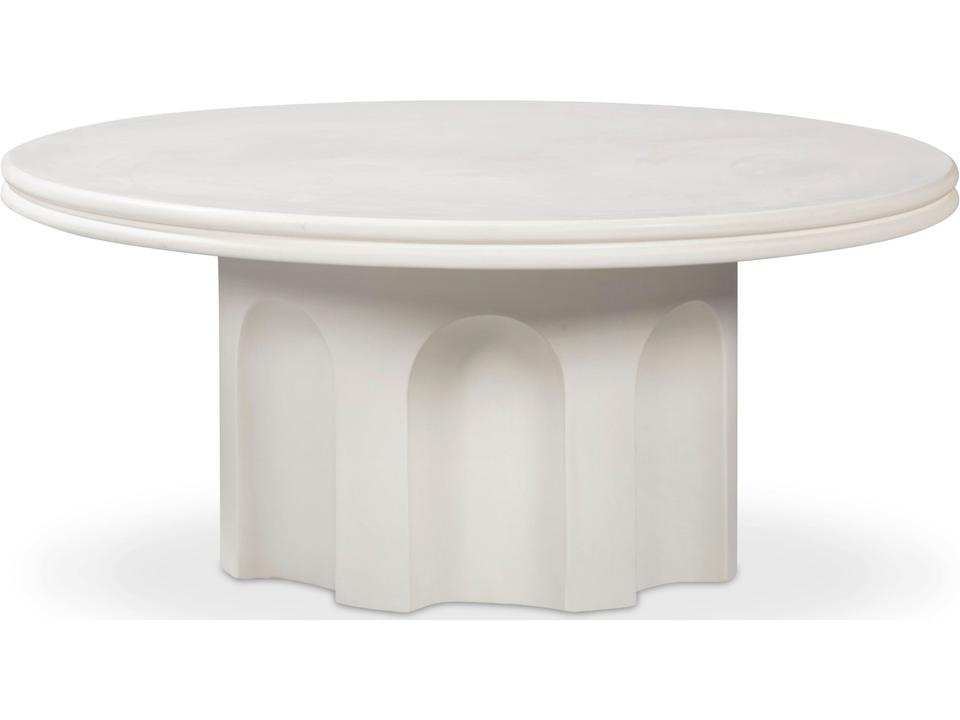 Cassandra 38" Ivory Indoor/Outdoor Concrete Round Coffee Table