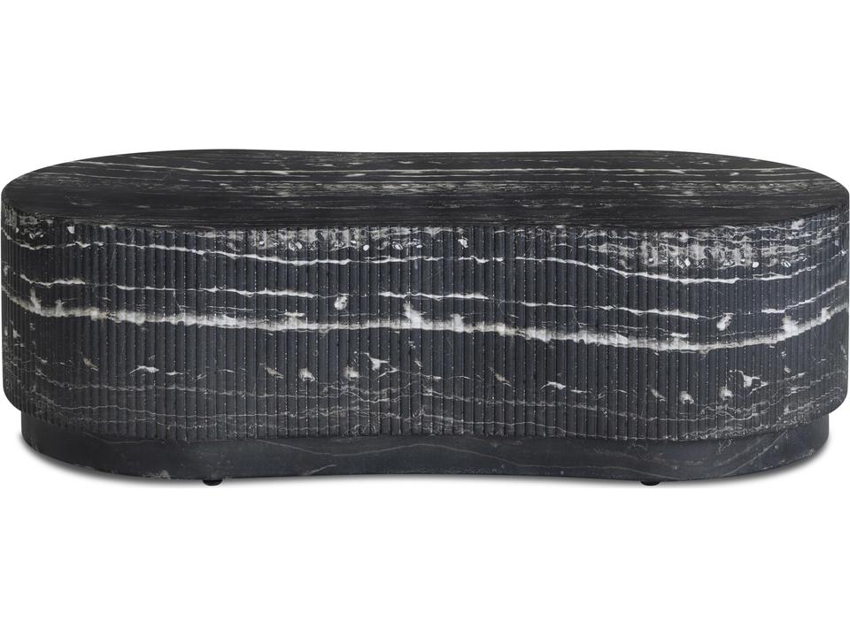 Hades 47" Black Faux Marble Indoor/Outdoor Concrete Coffee Table