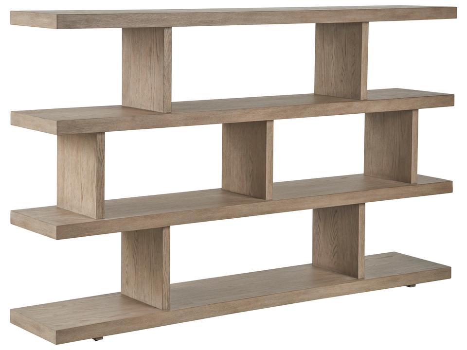 Quinn Room Divider Gray Oak Modern with Open Storage