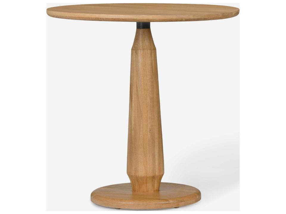 Dowel Round Wood Natural Dining Table