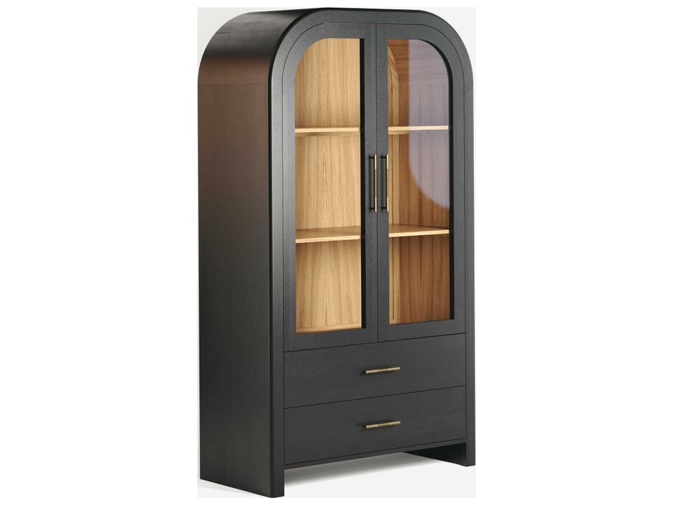 Liam Hardwood Charcoal Display Cabinet
