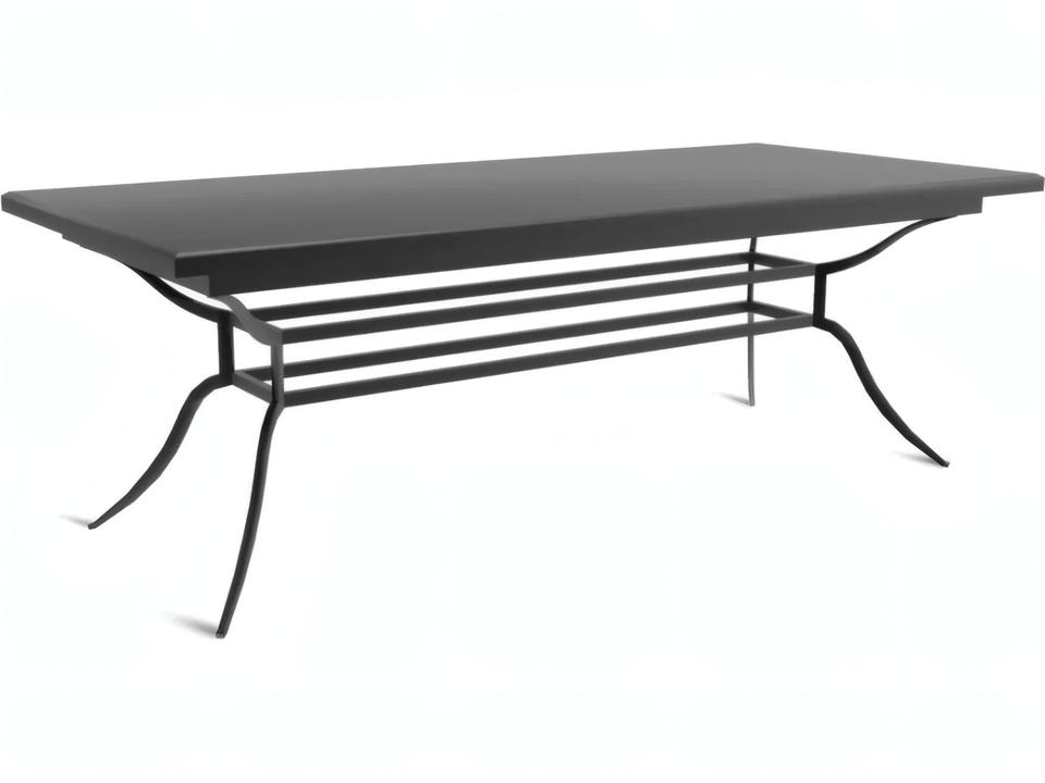 Toscana Extendable Rectangular Wrought Iron Dining Table in Graphite