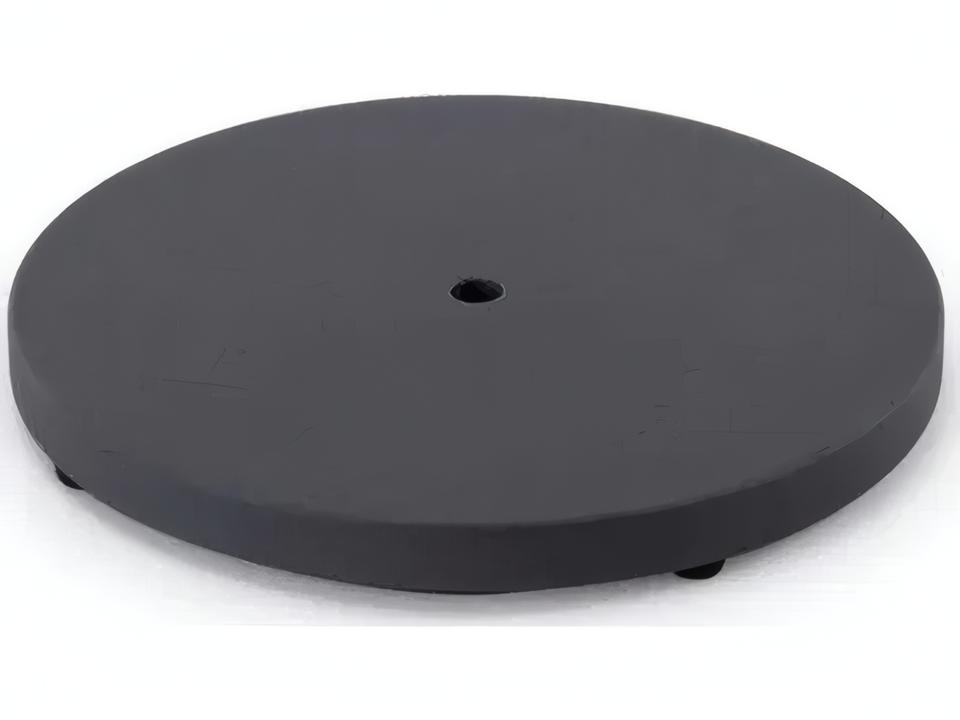 Solare 12-Inch Round Standing Lamp Base in Graphite Aluminum