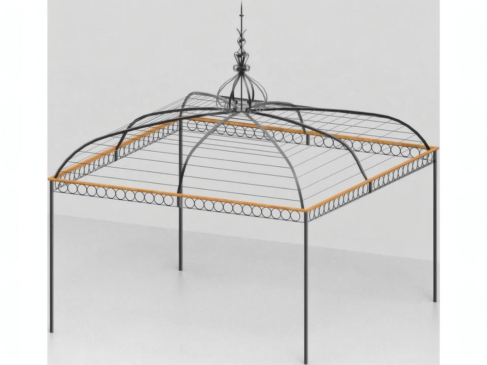 Tibisco Iron Pavilion with Waterproof Cover in Graphite
