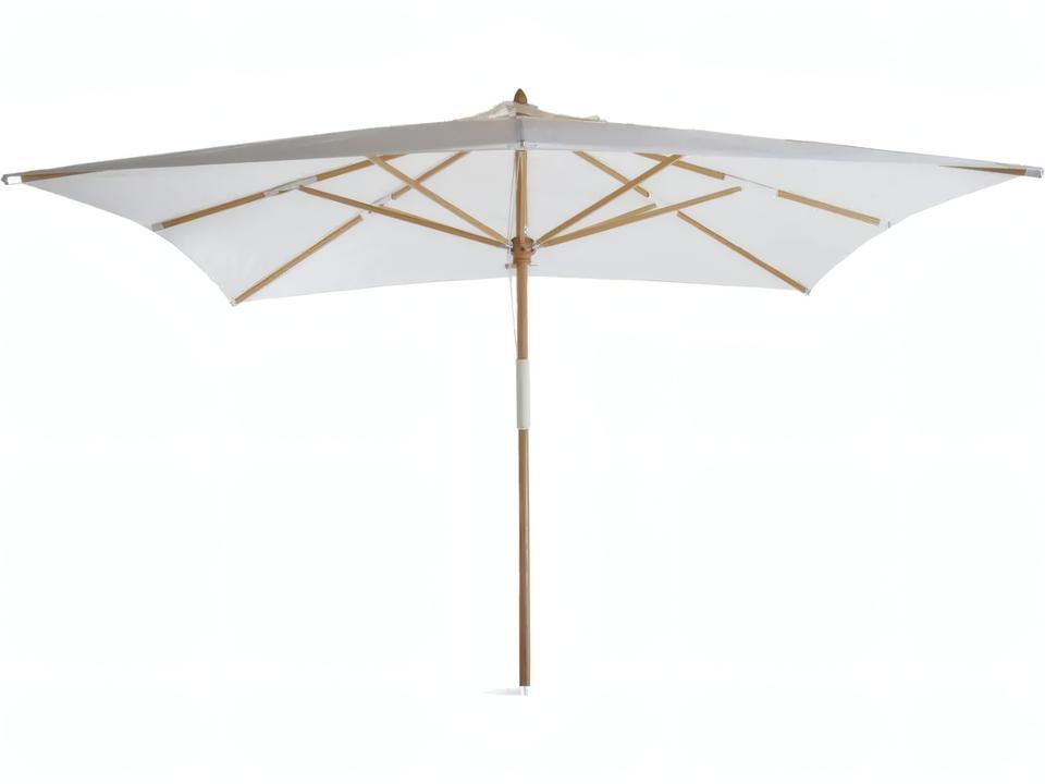 Lipari Square Outdoor Umbrella in Iroko Wood with Crank Lift