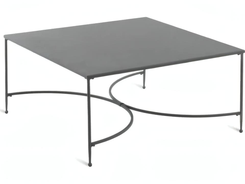 Unopiù Toscana Square Outdoor Coffee Table in Graphite Galvanized Iron