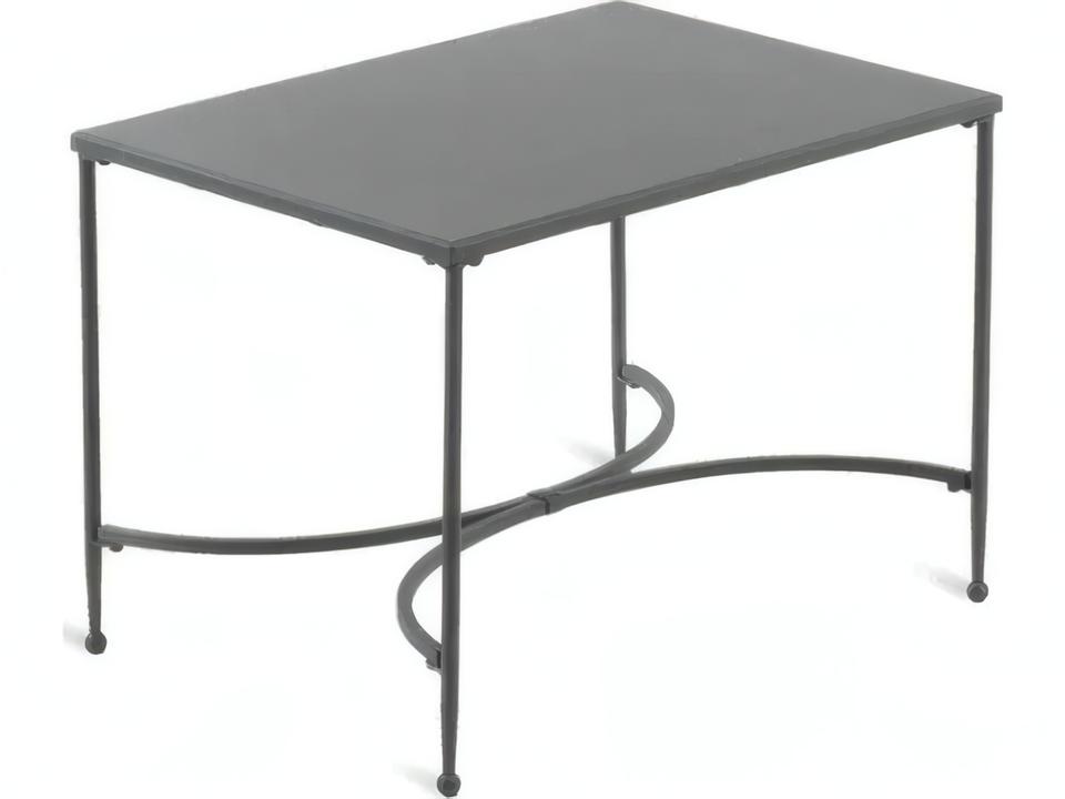 Toscana Rectangular Galvanized Iron End Table in Graphite