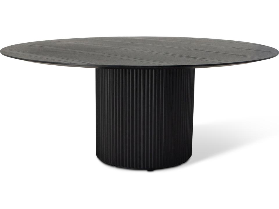 Atenas 71-Inch Round Dining Table in Ebano Wood and Solid Tauari
