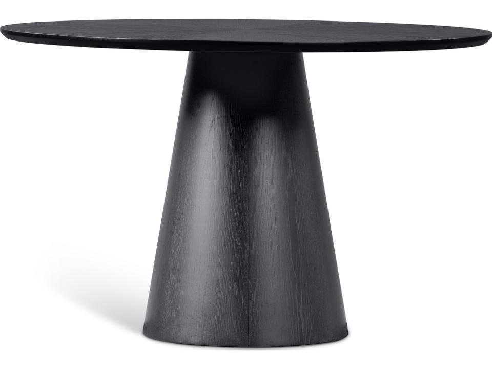 Mona Wooden Top Round Dining Table in Ebano with Pedestal Base