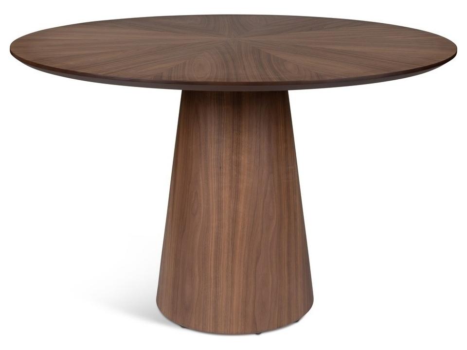 Modern Brazilian Mona Round Wood Nogueira Dining Table