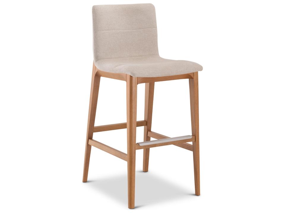 Modern Brazilian Godan Bar Stool in Harvest Natural and Domasco Tauari Wood