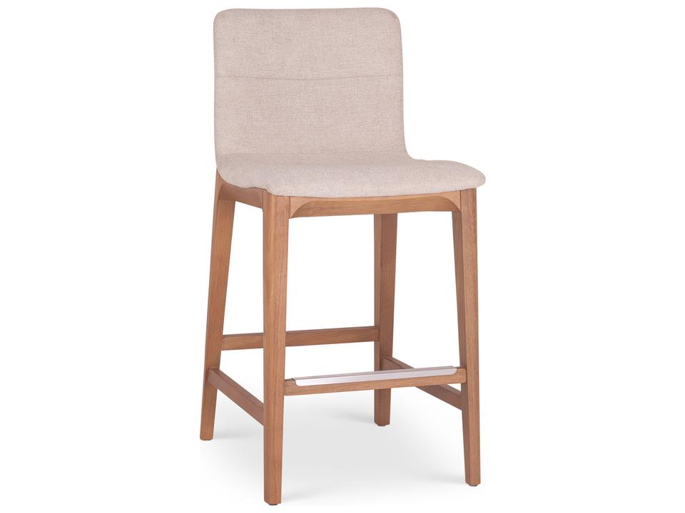 Godan Modern Brazilian Counter Stool in Harvest Natural Polyester and Domasco Tauari Wood