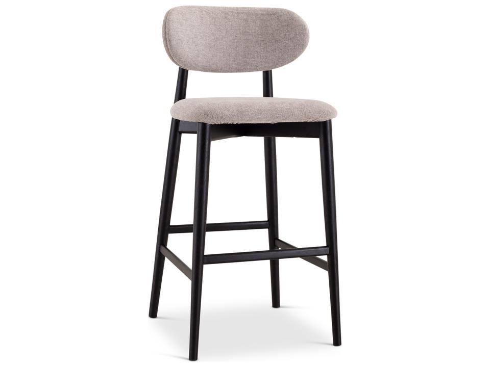 Lucia Bar Stool in Ebano Solid Oak with Harvest Jute Upholstery