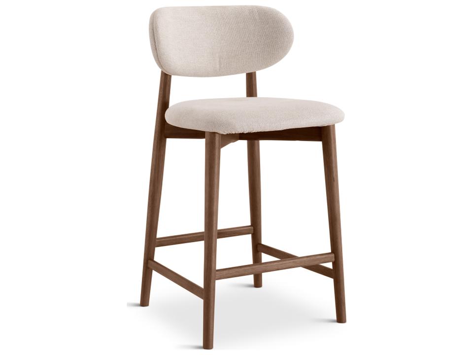 Lucia Counter Stool in Harvest Natural Nogal Solid Wood Upholstery