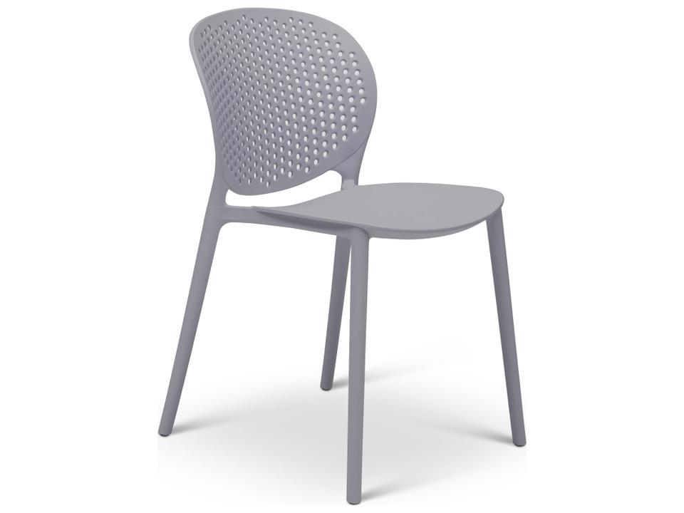 Metro Bailey Stacking Side Chair Set of 4 Light Grey