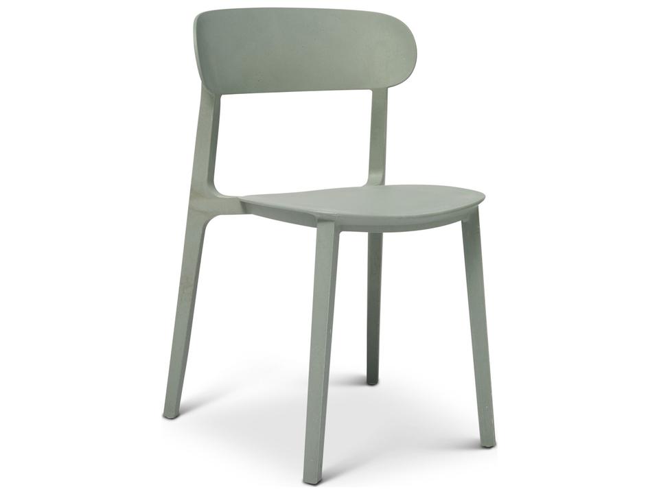 Metro Spencer Eco-Friendly Outdoor Stacking Dining Side Chair Set of 4 in Moss Grey