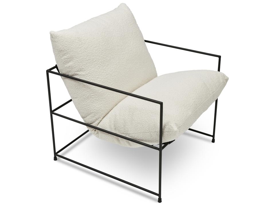 Metro Trent Accent Chair Washed White Cotton Blend Upholstery