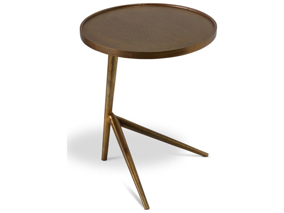 Leo Square End Table in Antique Brass Reclaimed Aluminum