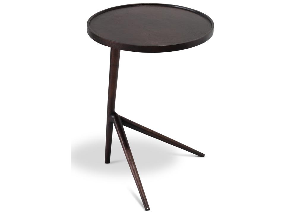 Leo Round End Table in Antique Copper Reclaimed Aluminum