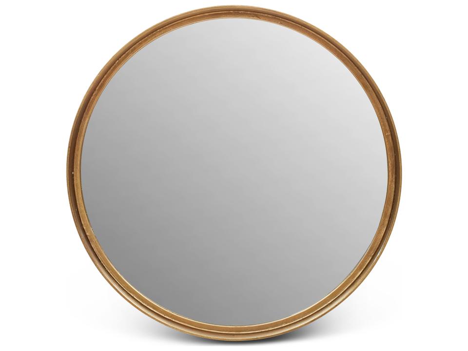 Samar Antique Brass Round Wall Mirror
