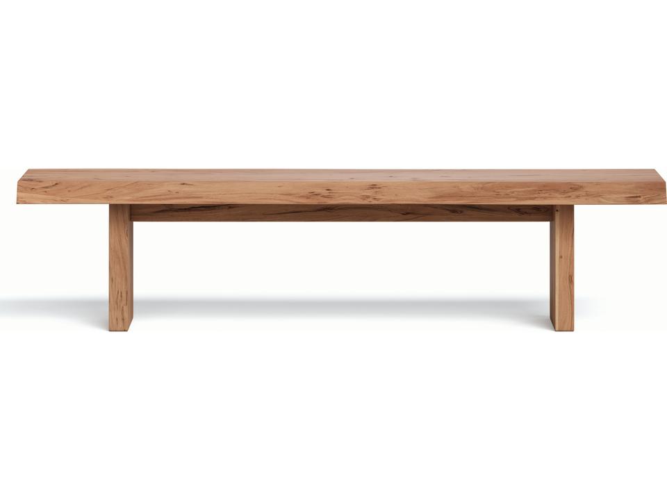 Brooks 78-Inch 3-Person Bench in Teak Acacia Wood with Live Edge Seat