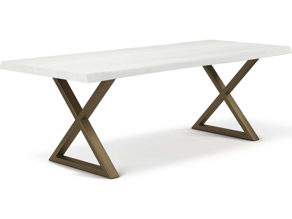 Brooks Dining Table 92-Inch White Wash Solid Wood