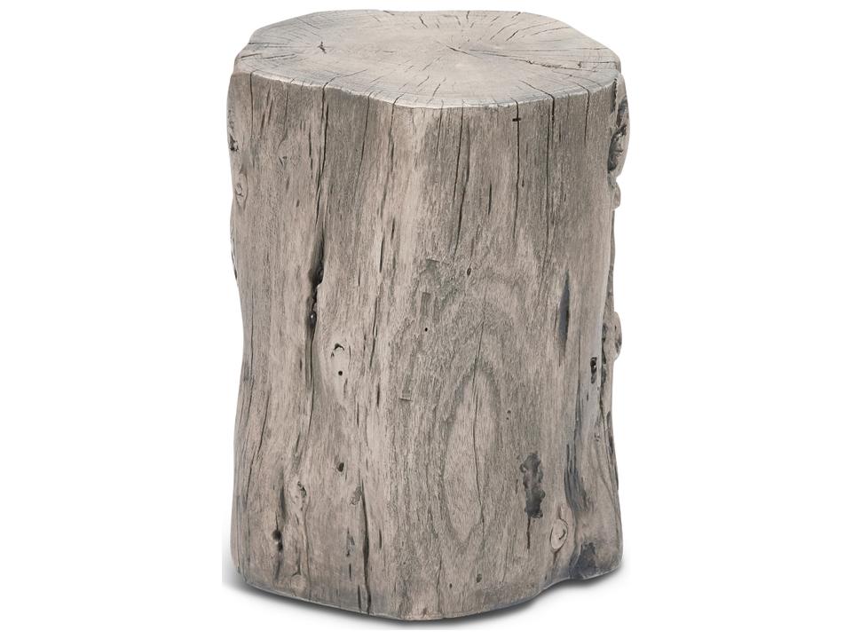 Brooks Solid Wood Stump End Table in Sandblasted Grey Acacia