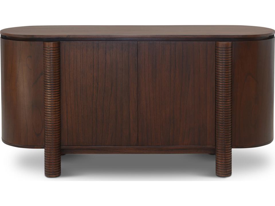 Luna 63-Inch Buffet in Roasted Coffee Mindi Wood with Textured Column Legs