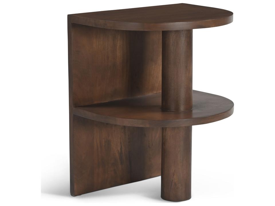 Darwin Demilune Wood Walnut End Table