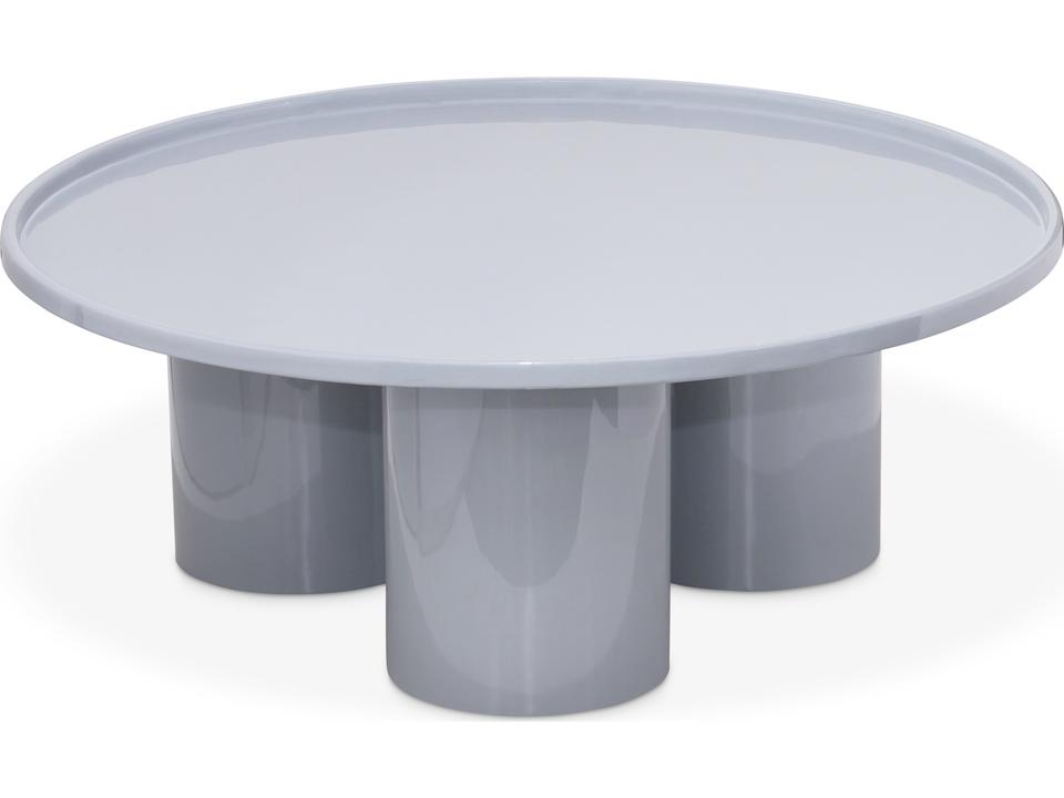 Eclat Sofia Pearl Blue Enamel Round Coffee Table with Metal Frame