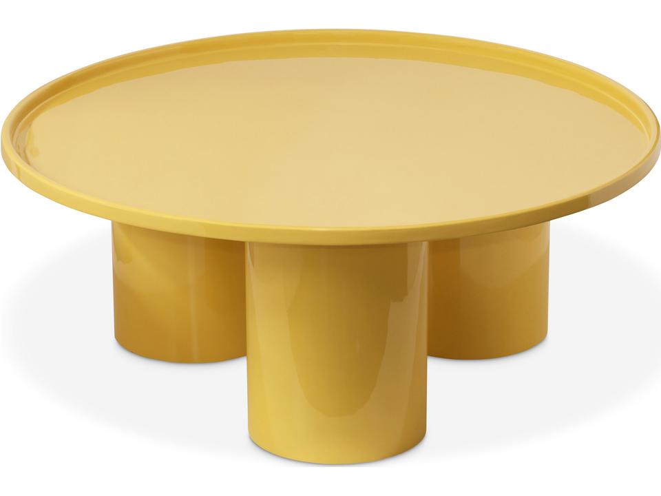 Eclat Sofia Round Coffee Table in Yellow Ochre Enamel and Iron
