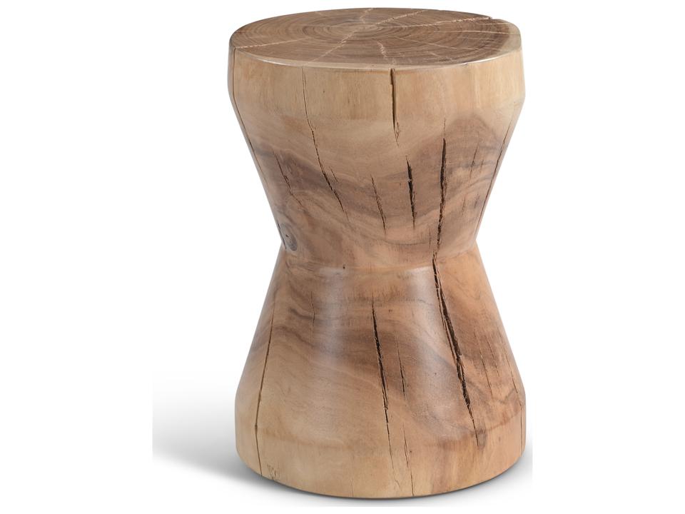 Patcharee Accent Stool in Natural Chamcha Wood