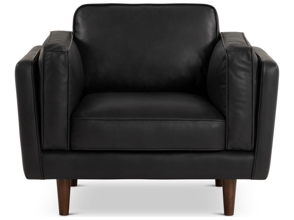 Metro Brooklyn Leather Accent Chair in Courier Black