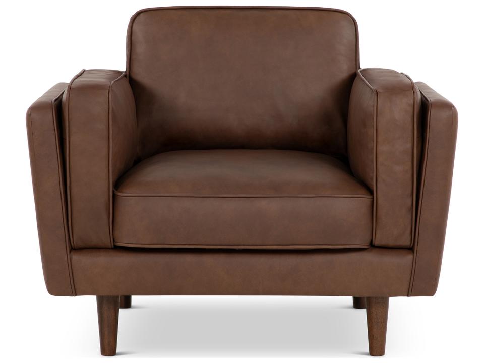 Metro Brooklyn Club Chair in Courier Dark Brown Upholstery