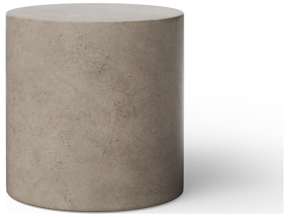 Mixx Una 16 Inch Round End Table in Dark Grey Fiber Reinforced Concrete