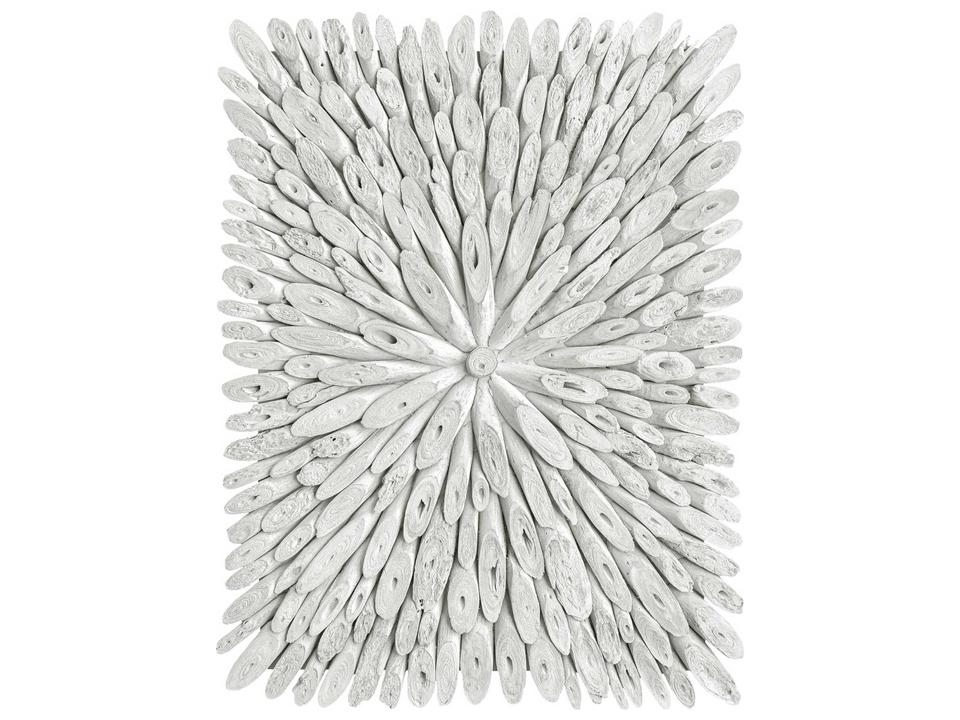 Bahama Wood Whitewashed Sunburst Wall Decor