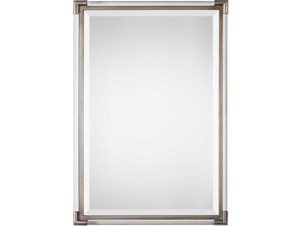 Mackai Metallic Silver Beveled Wall Mirror